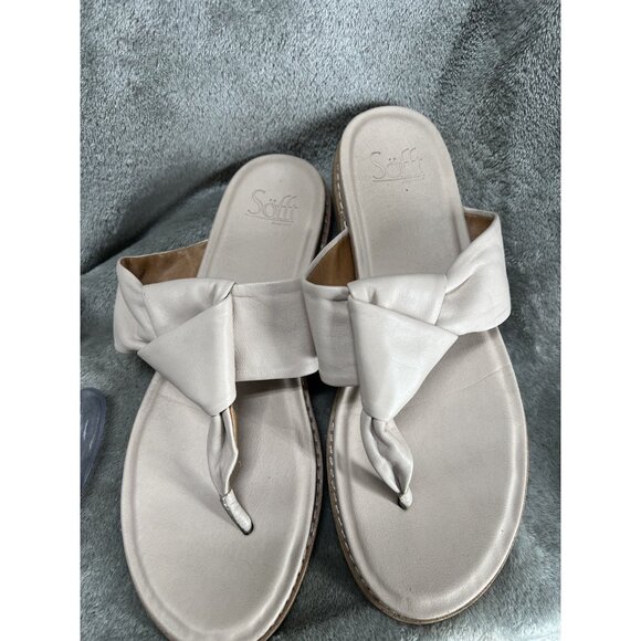 Sofft Women's 10 M Essie Tapioca Soft Leather Pale Pink Sandals Flip Flops - Picture 7 of 7